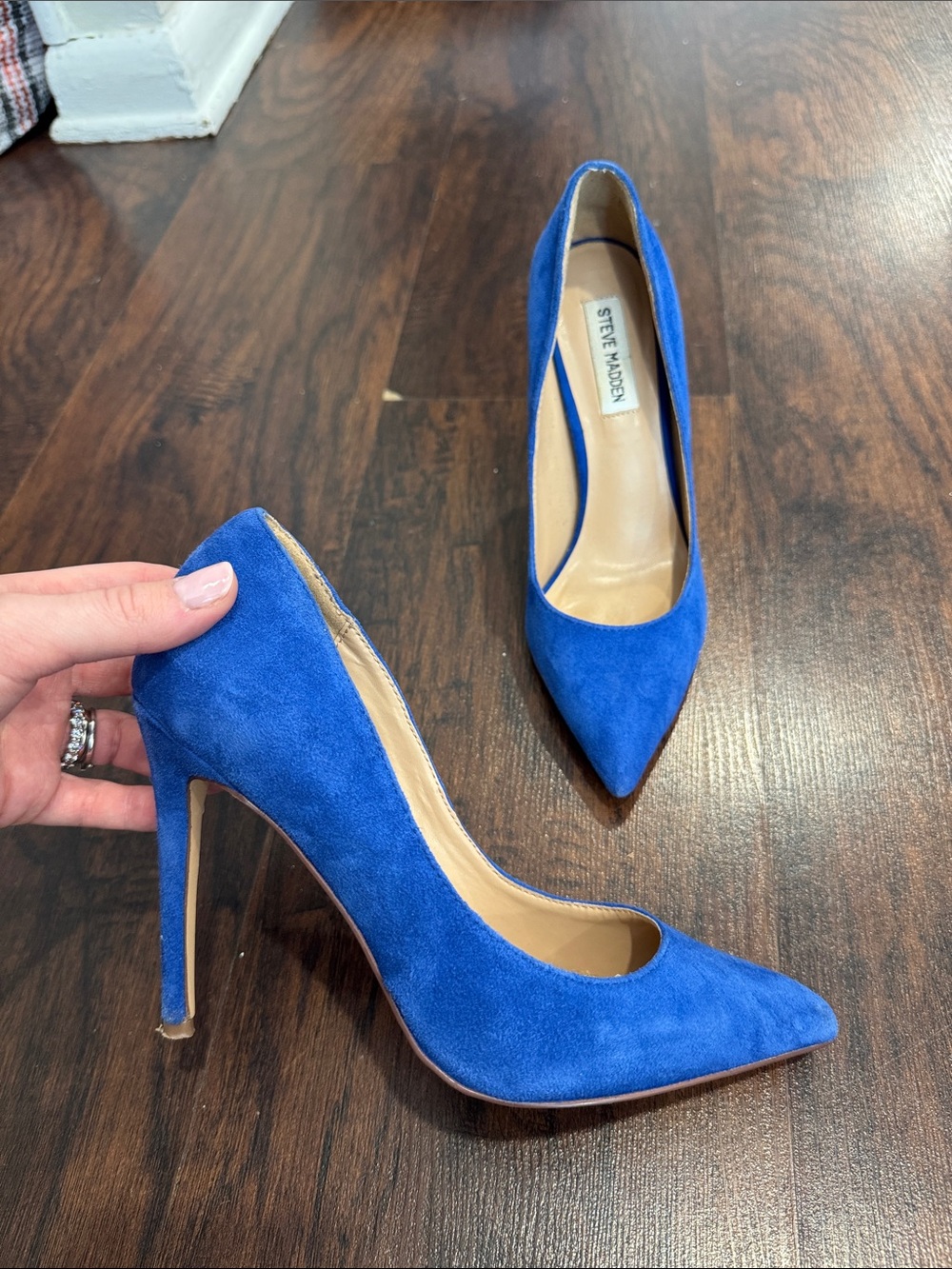 Steve Madden Cobalt Blue Suede Pointed-Toe Stiletto Heels
